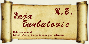 Maja Bunbulović vizit kartica